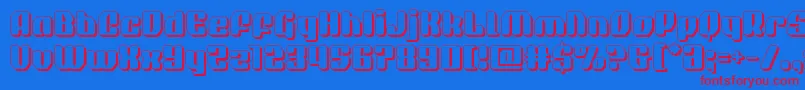 quasarpacer3d Font – Red Fonts on Blue Background