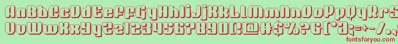 quasarpacer3d Font – Red Fonts on Green Background