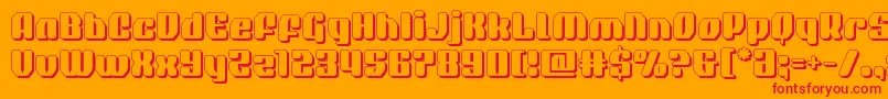 quasarpacer3d Font – Red Fonts on Orange Background