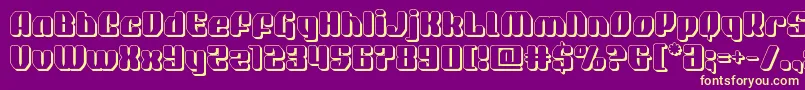 quasarpacer3d Font – Yellow Fonts on Purple Background