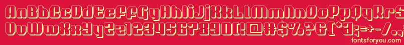 quasarpacer3d Font – Yellow Fonts on Red Background