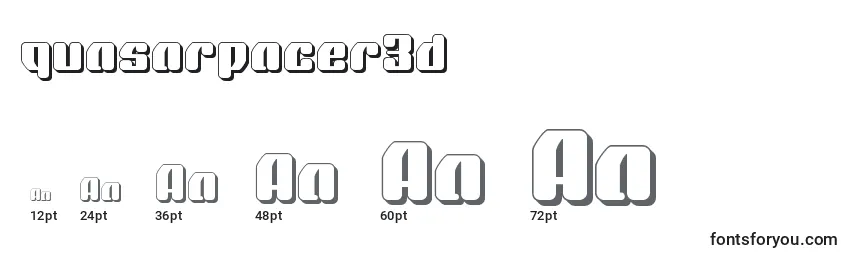 Размеры шрифта Quasarpacer3d
