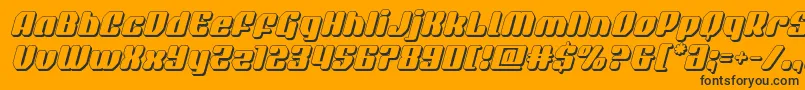 Шрифт quasarpacer3dital – чёрные шрифты на оранжевом фоне