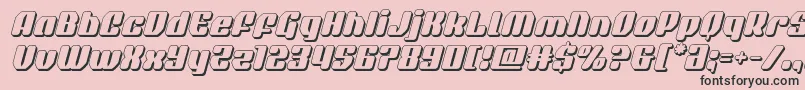quasarpacer3dital-Schriftart – Schwarze Schriften auf rosa Hintergrund