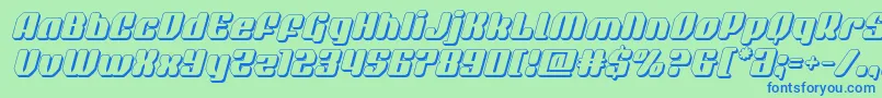 Шрифт quasarpacer3dital – синие шрифты на зелёном фоне