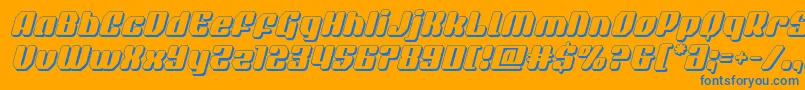 quasarpacer3dital Font – Blue Fonts on Orange Background