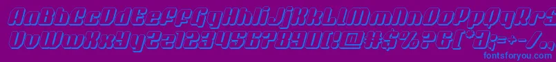 quasarpacer3dital-Schriftart – Blaue Schriften auf violettem Hintergrund