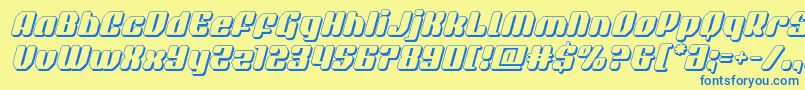 quasarpacer3dital Font – Blue Fonts on Yellow Background