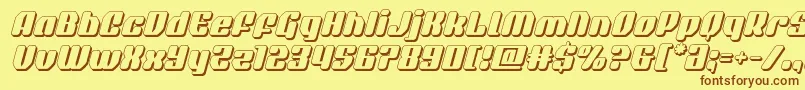 Шрифт quasarpacer3dital – коричневые шрифты на жёлтом фоне