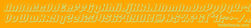 quasarpacer3dital Font – Green Fonts on Orange Background