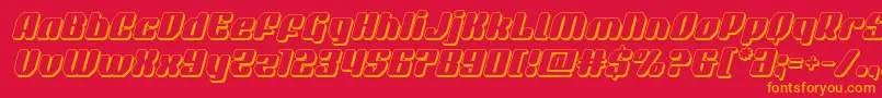 Шрифт quasarpacer3dital – оранжевые шрифты на красном фоне