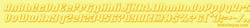 quasarpacer3dital Font – Orange Fonts on Yellow Background