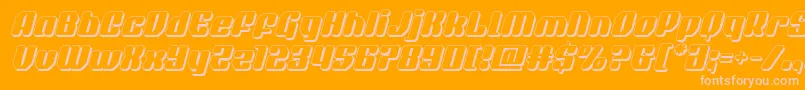 quasarpacer3dital-Schriftart – Rosa Schriften auf orangefarbenem Hintergrund