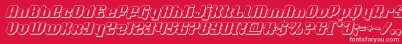 quasarpacer3dital-Schriftart – Rosa Schriften auf rotem Hintergrund