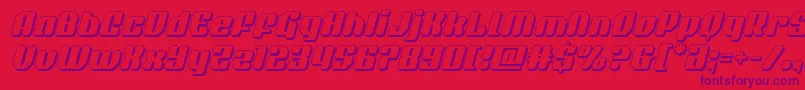 Шрифт quasarpacer3dital – фиолетовые шрифты на красном фоне