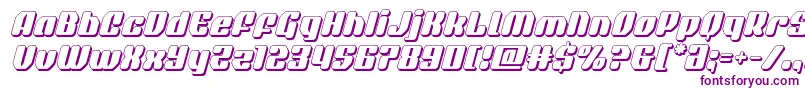 Czcionka quasarpacer3dital – fioletowe czcionki na białym tle