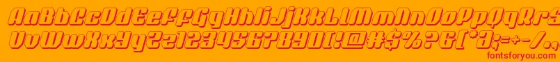 quasarpacer3dital Font – Red Fonts on Orange Background
