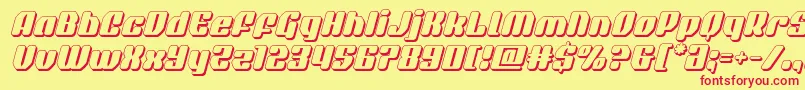 Шрифт quasarpacer3dital – красные шрифты на жёлтом фоне