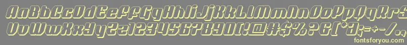 フォントquasarpacer3dital – 黄色のフォント、灰色の背景