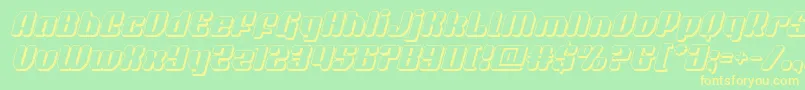quasarpacer3dital Font – Yellow Fonts on Green Background