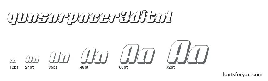 Размеры шрифта Quasarpacer3dital