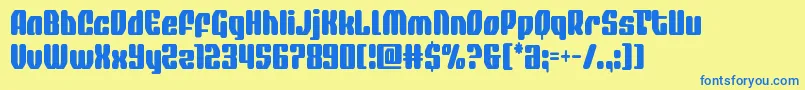 quasarpacercond Font – Blue Fonts on Yellow Background