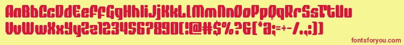 quasarpacercond Font – Red Fonts on Yellow Background