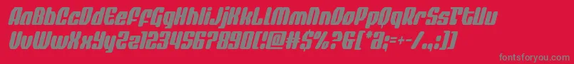 quasarpacercondital-Schriftart – Graue Schriften auf rotem Hintergrund