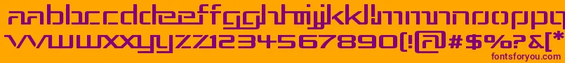 Rep3exp-fontti – violetit fontit oranssilla taustalla