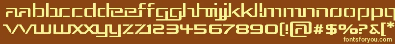 Rep3exp-fontti – keltaiset fontit ruskealla taustalla
