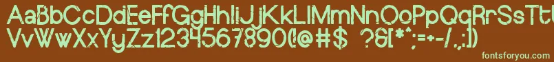 Шрифт EuropeundergroundWorn – зелёные шрифты на коричневом фоне