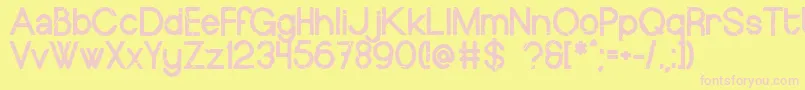 EuropeundergroundWorn-fontti – vaaleanpunaiset fontit keltaisella taustalla