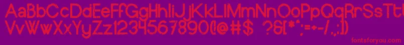 フォントEuropeundergroundWorn – 紫の背景に赤い文字