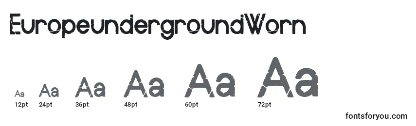 Размеры шрифта EuropeundergroundWorn