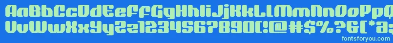 quasarpacerexpand Font – Green Fonts on Blue Background