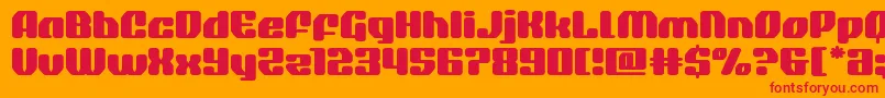 フォントquasarpacerexpand – オレンジの背景に赤い文字