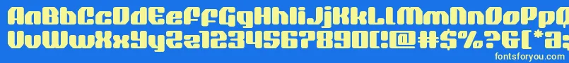 quasarpacerexpand Font – Yellow Fonts on Blue Background