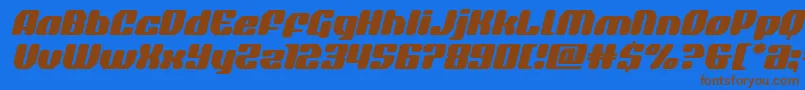 quasarpacerexpandital Font – Brown Fonts on Blue Background