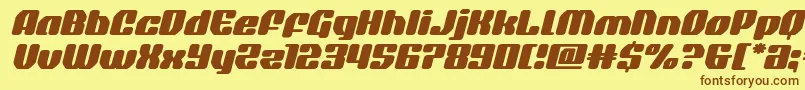 quasarpacerexpandital Font – Brown Fonts on Yellow Background