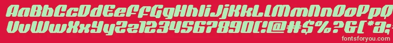 quasarpacerexpandital Font – Green Fonts on Red Background