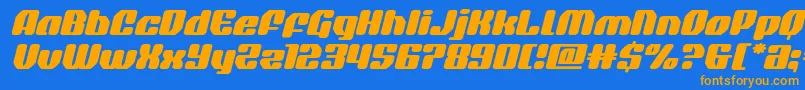 quasarpacerexpandital Font – Orange Fonts on Blue Background