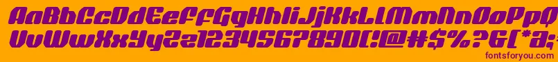 quasarpacerexpandital Font – Purple Fonts on Orange Background
