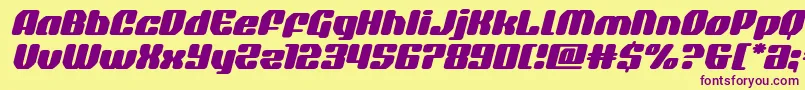 quasarpacerexpandital Font – Purple Fonts on Yellow Background