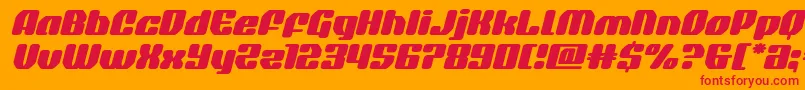 quasarpacerexpandital Font – Red Fonts on Orange Background