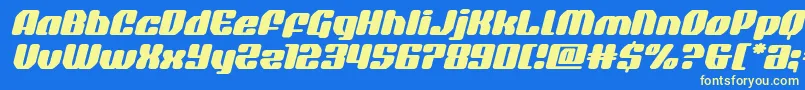 quasarpacerexpandital Font – Yellow Fonts on Blue Background