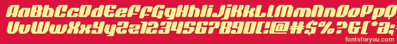 quasarpacerexpandital Font – Yellow Fonts on Red Background