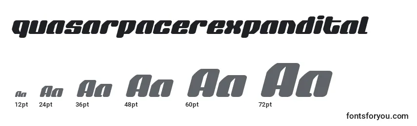 Размеры шрифта Quasarpacerexpandital