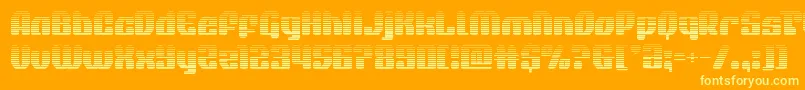 quasarpacergrad-Schriftart – Gelbe Schriften auf orangefarbenem Hintergrund