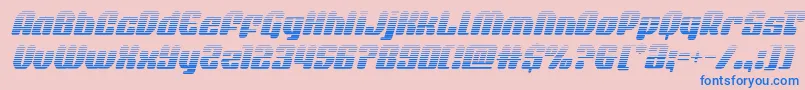フォントquasarpacergradital – ピンクの背景に青い文字
