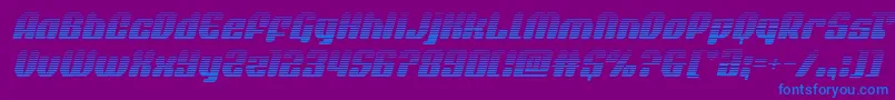 フォントquasarpacergradital – 紫色の背景に青い文字